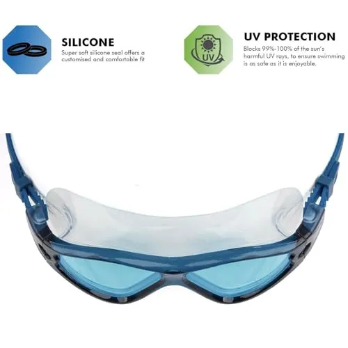 Zoggs Tri-Vision maschera nuoto grigio nero lente rame