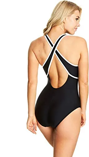 Zoggs Monochrome Mesh Costume Intero Donna 40 cloro-resistente