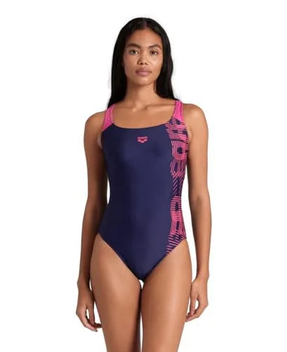 Arena Control PRO Back Costume Intero Donna 44 Navy-Rose