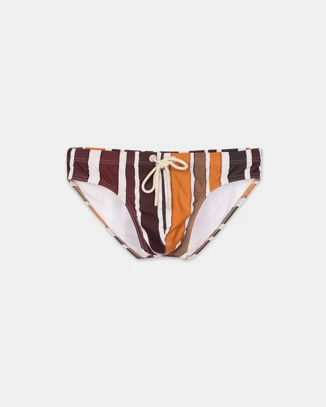 Mosso Sunwear Baiadera slip mare marrone righe