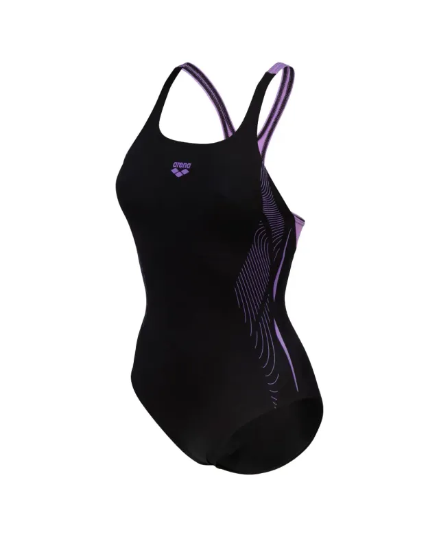 Arena Swim Pro Back Graphic LB costume intero nero-lavanda UV