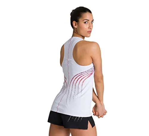 Arena A-One Mesh canotta donna bianco rosso fluo S traspirante