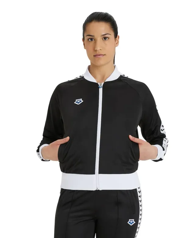 Arena Icons Relax Team giacca donna nera logo maniche