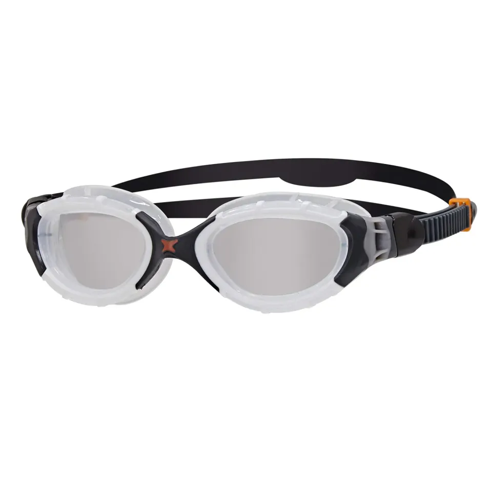 Zoggs Predator Flex occhialini nuoto nero grigio lenti fumé