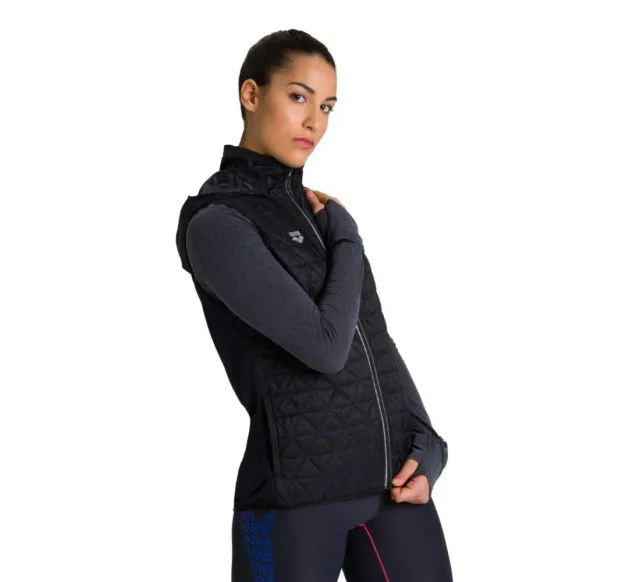 Arena Padded Gilet smanicato running donna nero XS