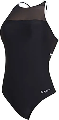 Zoggs Monochrome Mesh Costume Intero Donna 40 cloro-resistente