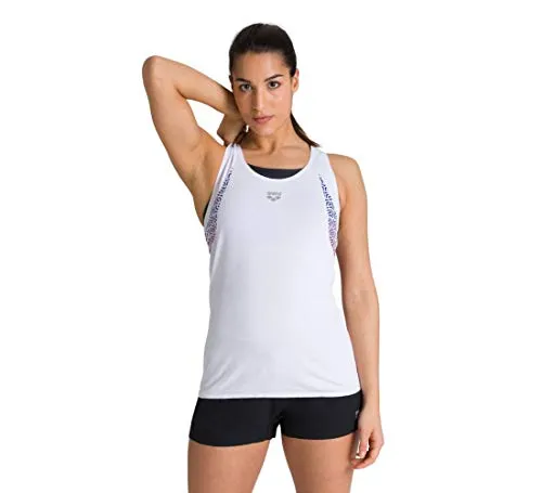 Arena A-One Mesh canotta donna bianco rosso fluo S traspirante