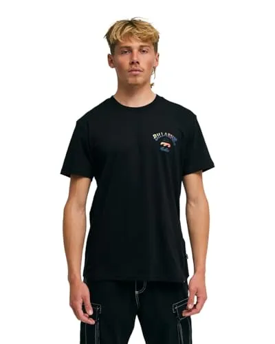 Billabong Arch Fade Premium T-shirt Uomo M Giallo stampa sbiadita