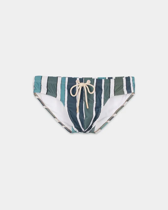 Mosso Sunwear Blue Baiadera Slip Mare Blu Righe Nylon Rigenerato