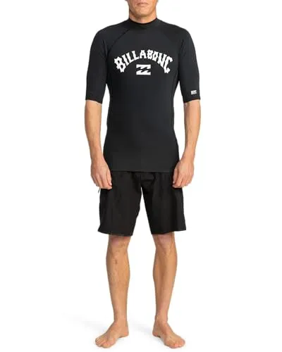Billabong Logo Surf SS lycra uomo nera UPF 50+