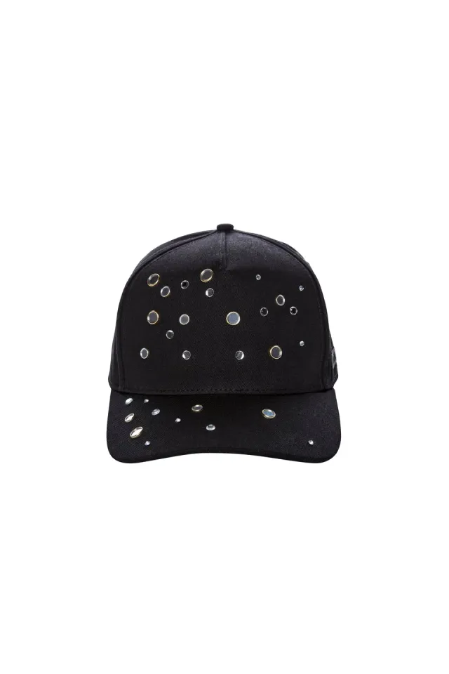 4 Giveness cappello visiera cotone var. unica strass