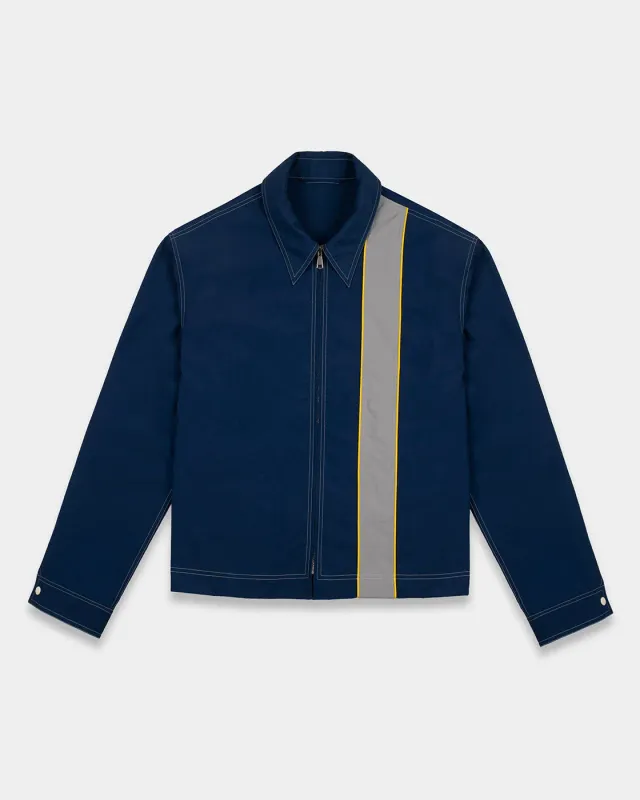 Mosso Sunwear Blue Panel giacca zip blu navy tecnica