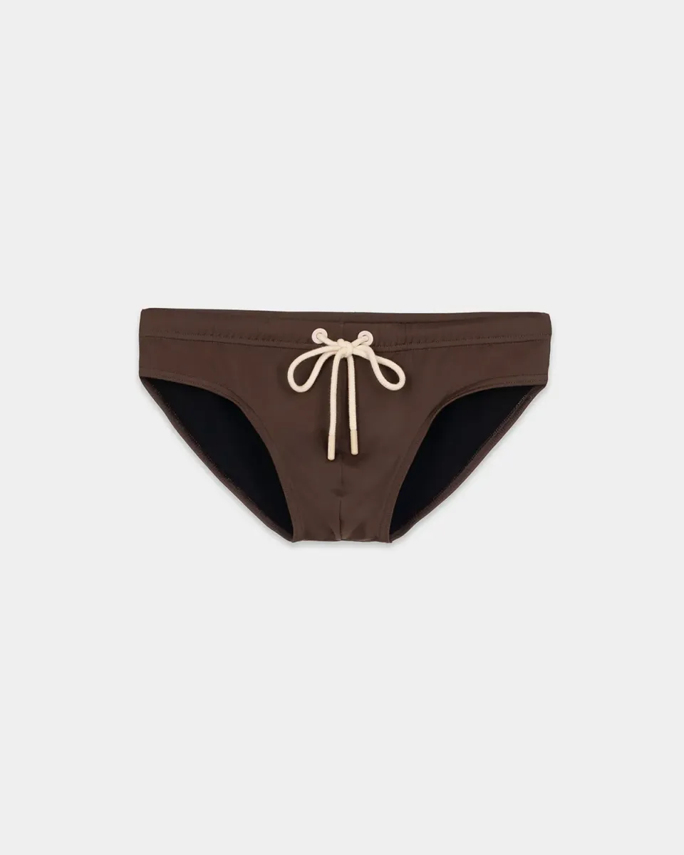 Mosso Sunwear Solid Brown slip mare marrone tinta unita