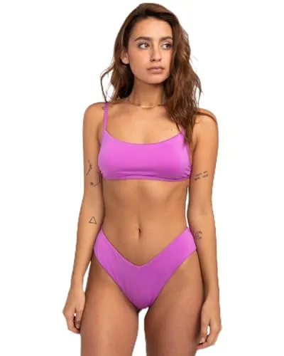 Billabong Sol Searcher Bralette Top Bikini Viola sostegno leggero