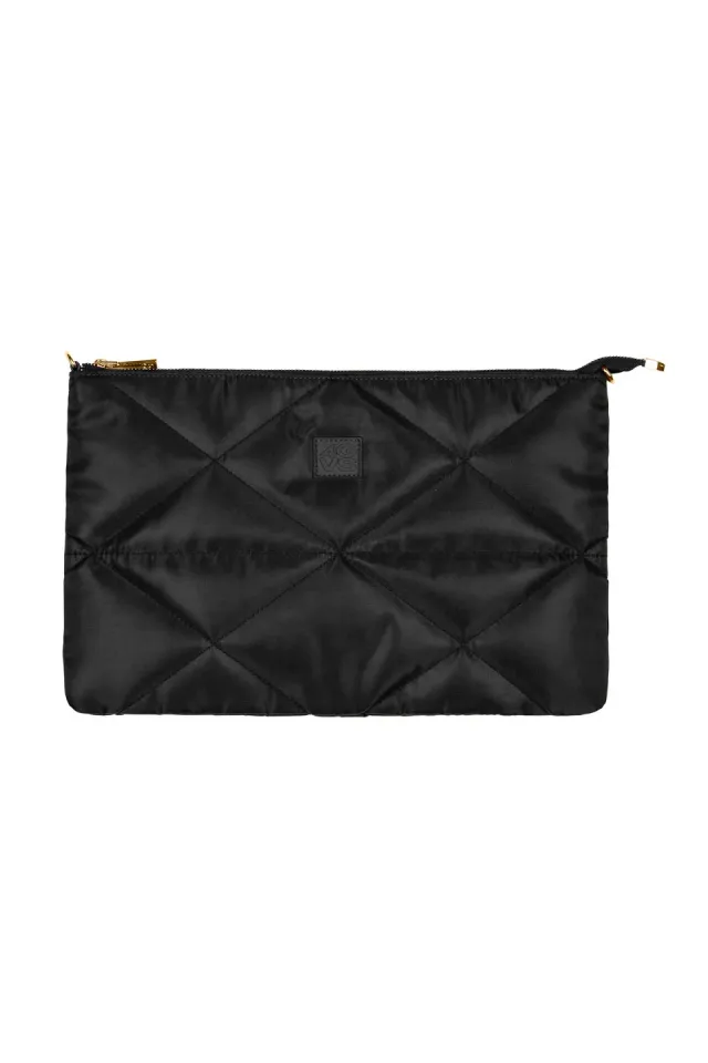 4Giveness clutch bag trapuntata nylon nera 40x25