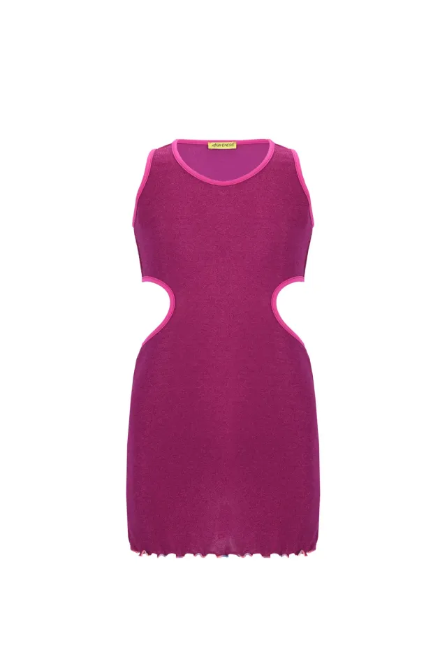 4Giveness Lurex vestito mare bimba canotta fuxia