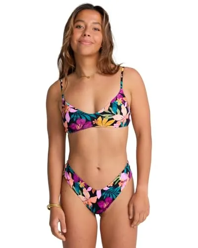 Billabong Sol Searcher V Bralette Top Bikini Blu Scollo a V