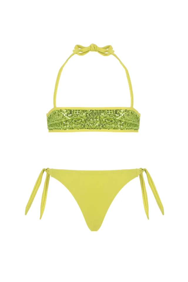 4 Giveness Bikini Top Slip Fiocchi costume bimba verde 4