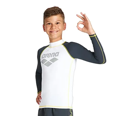 Arena Rash Vest ML Bambino 8-9 Bianco Protezione UV Mare
