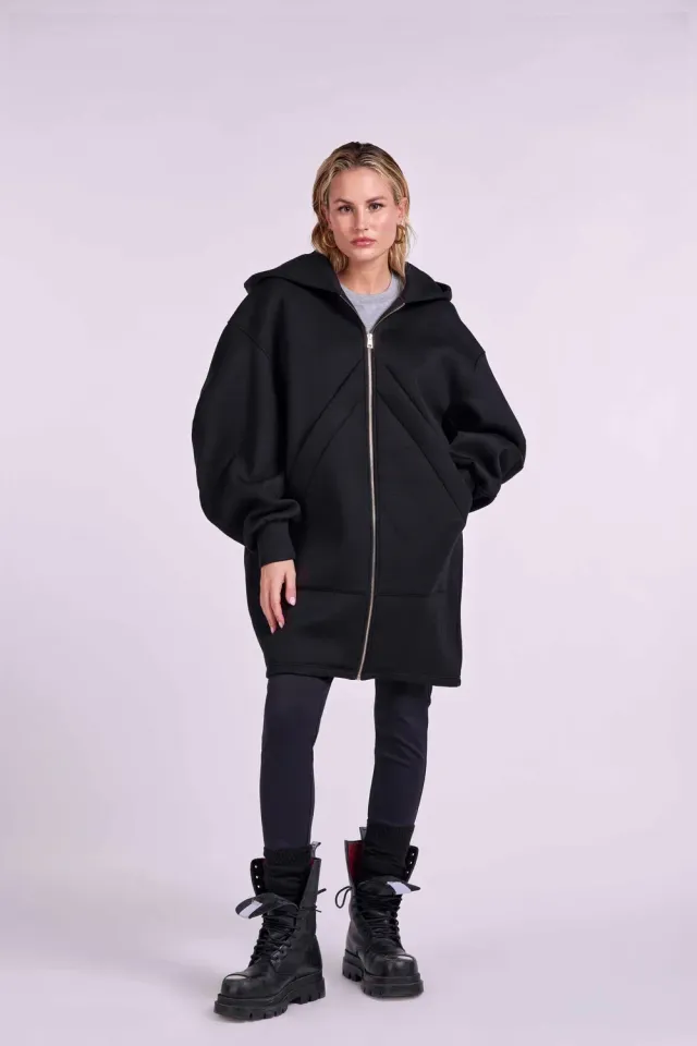 4 Giveness 4GVS coat scuba zip nero uomo